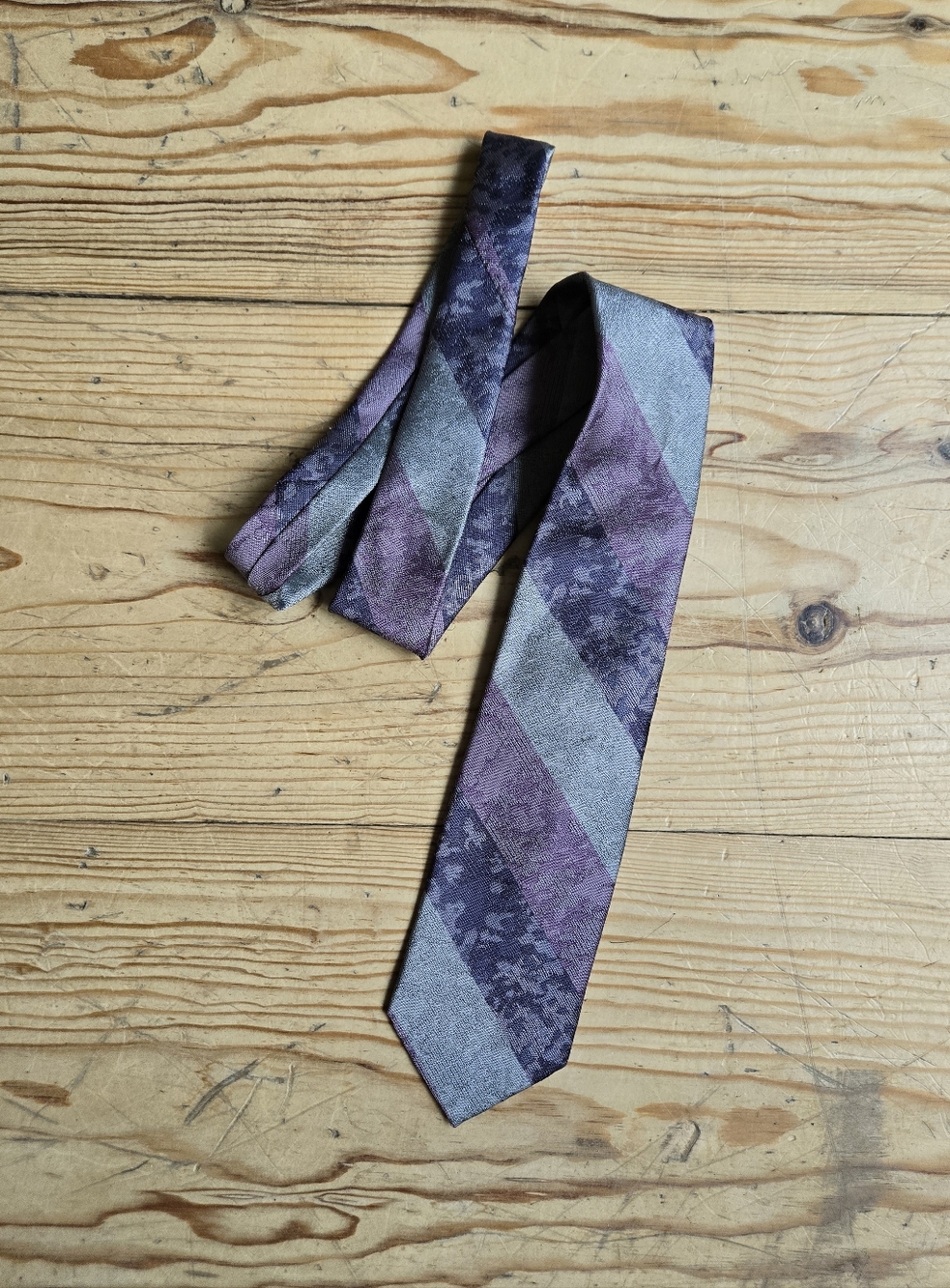 Madison Avenue Purple Gray Pattern Tie